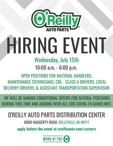 orileys auto parts jobs near me